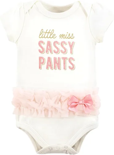 Vista 101 de Hudson Baby baby-girls Cotton Bodysuits 3-pack