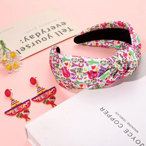 Vista 186 de YAHPERN Diadema para el día de San Valentín para mujer, colorida diadema de algodón con estampado de corazón de conversación XOXO Love, diadema