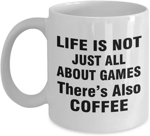 Vista 3 de Divertido regalo para diseñador de vídeo, la vida no es sólo todo sobre los juegos que también se encuentran en el café, para jugadores