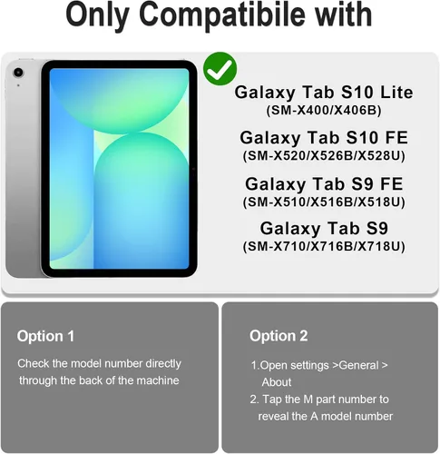 Vista 2 de WESOROL Funda para Samsung Galaxy Tab S10 Lite/S10 FE/S9 FE/S9 10.9/11 pulgadas (2025/2023), Funda para Tableta Galaxy Tab S9 a prueba de golpes
