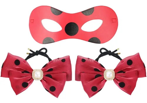Vista 4 de DAZCOS Peluca de cosplay de anime para niñas y mujeres, cabello azul con parche y corbatines