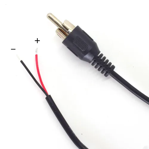 Vista 8 de Paquete de 2 cables RCA a cable desnudo, cable de altavoz de 1.0 ft/1 pie a audio macho conector RCA adaptador enchufe para repuesto RCA cable