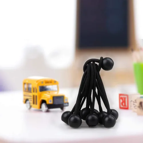 Vista 7 de Paquete de 30 bolas elásticas, cuerda elástica negra pesada de 4 pulgadas, correas elásticas multifuncionales para camping, tiendas de campaña