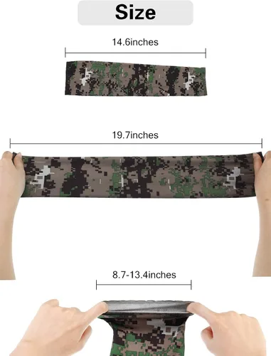 Vista 4 de Mudder 9 pares de mangas unisex de protección UV para brazos mangas de enfriamiento de seda de hielo para brazos fundas de brazo