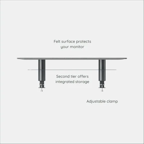 Vista 3 de Branch Soporte para monitor, elegante y duradero, soporte de acero con recubrimiento en polvo con forro de fieltro suave, pequeño elevador
