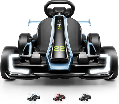 Vista 8 de Hikole Go Kart eléctrico de 24 V para niños de 6 a 14 años, color negro