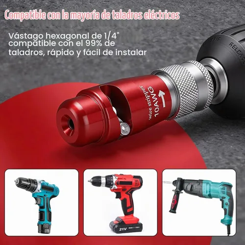 Vista 6 de Kit de pelacables 8 en 1 para taladro eléctrico con conector giratorio, herramienta automática de pelado de cables, pelacables de taladro