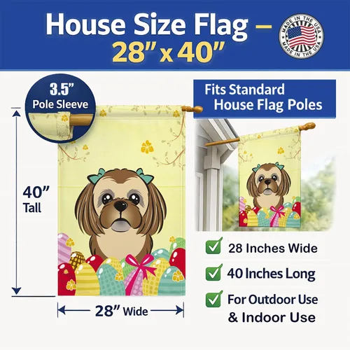 Vista 761 de Caroline's Treasures BB1923GF Bandera decorativa para jardín con diseño de Border Collie, para caza de huevos de Pascua, para jardín, jardín, patio
