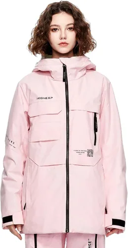 Vista 8 de Chaqueta de Esquí Abrigo de Snowboard Nieve Invierno Impermeable Aislada Resistente al Viento Holgada Cálida con Capucha para Hombres Mujeres