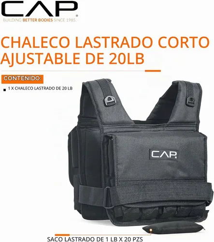 Vista 2 de CAP - Chaleco con peso ajustable de 20 a 150 libras para entrenamiento de fuerza, correr y entrenamientos, chaleco de peso para hombres y mujeres