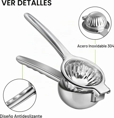 Vista 2 de Vakoo Exprimidor de limón de acero inoxidable, colador de semillas