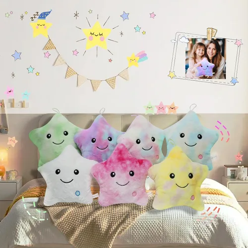Vista 7 de Glow Star - Almohada con luz LED de noche, animales de peluche para niñas y niños, almohadas de peluche para adultos y niños, para fiestas