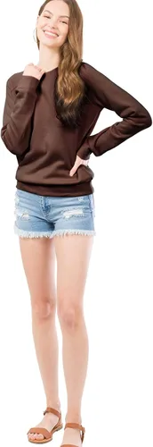 Vista 126 de Design by Olivia Sudadera básica suave y cómoda de cuello redondo para mujer, ropa de otoño