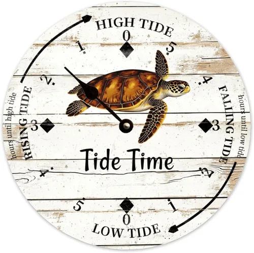 Vista 20 de Tide Clock for Wall Myrtle Beach Time Coastal Clocks Beach Navy-3
