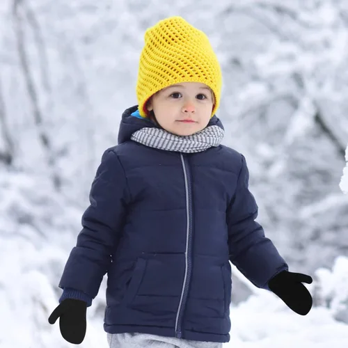 Vista 5 de ONESING 5 pares de mitones negros para bebés, guantes cálidos para recién nacidos, guantes de invierno para bebés y niñas