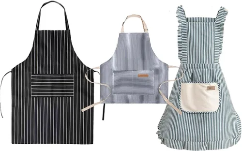 Vista 9 de Delantal para padres e hijos, delantales para mujeres con bolsillos, delantales ajustables para niños y niñas, regalos de cocina para mujeres