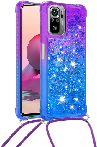 Vista 8 de XYX Funda para Xiaomi Redmi Note 10s, Gradient Quicksand Funda protectora a prueba de golpes para mujeres y niñas con correa ajustable para Redmi