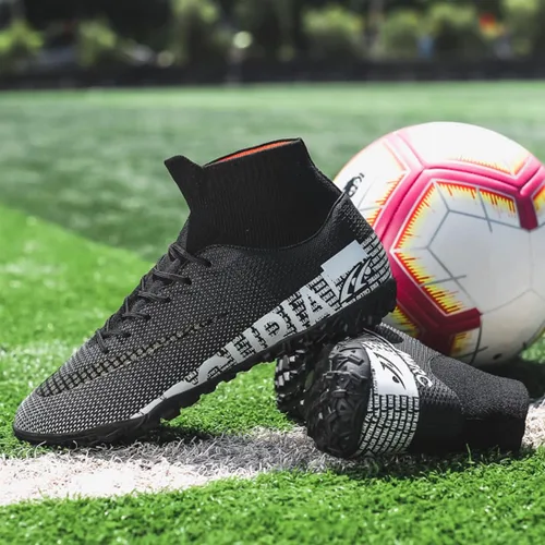 Vista 5 de WCCICSS Botas de fútbol para hombre, zapatos de fútbol sala, tenis de fútbol TF Competition para exteriores e interiores