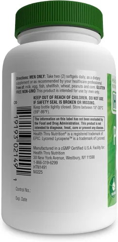 Vista 3 de Health Thru Nutrition Prostata Plus Doble Fuerza con Extracto de Saw Palmetto, licopeno como licored, esteroles vegetales, selenio, zinc y semillas