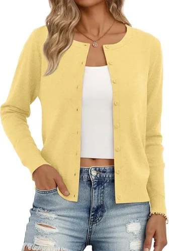 Vista 13 de Trendy Queen Women's Lightweight Knit Cardigan Gris Melange