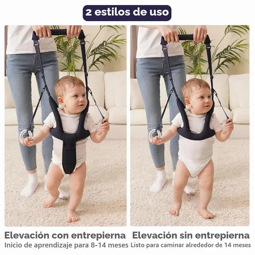 Vista 2 de Arnés de mano para caminar para bebés (azul oscuro) Cinturón de asistente para caminar para bebés, soporte de pie para niños pequeños, ayuda a