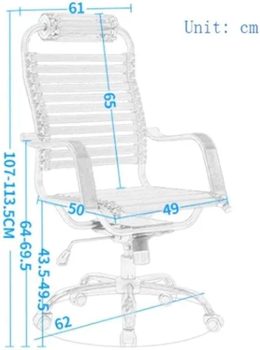 Vista 2 de Silla de banda de goma elástica transpirable Silla de computadora Respaldo para el hogar Silla giratoria