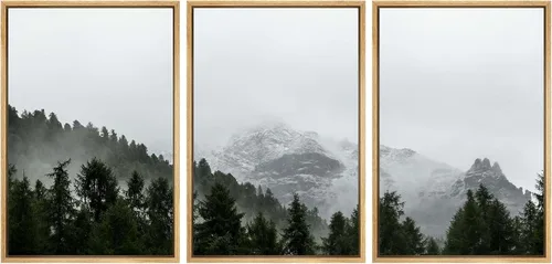 Vista 36 de SIGNWIN Lienzo enmarcado para pared, juego de arte abstracto de serenidad costera, ilustraciones abstractas junto al mar, arte moderno, decorativo