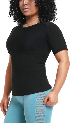 Vista 2 de LMCOB Camiseta deportiva de compresión para mujer para sauna, chaleco de sauna que atrapa el calor para mujer