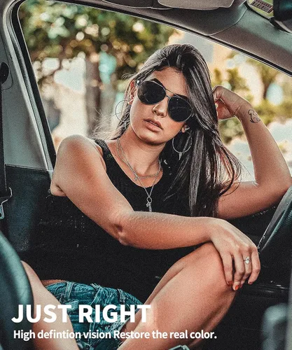 Vista 2 de AWGSEE Gafas de sol aviador para mujer polarizadas con protección UV lentes de sol con espejo 56mm