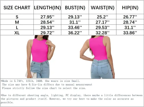 Vista 4 de Abardsion Women Racerback Sleeveless Halter Neck Sexy Bodysuit Tank Tops