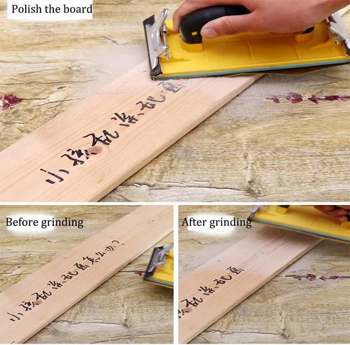 Vista 5 de Utoolmart Lijadora de mano con mango, soporte para papel de lija para madera, paneles de yeso, pulido de metal, 1 unidad