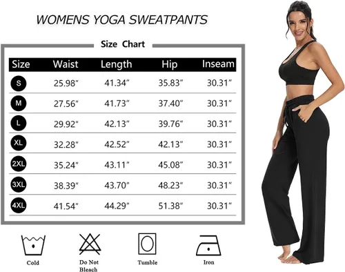 Vista 5 de Sarin Mathews - Pantalones deportivos de yoga para mujer, pantalones de pijama de pierna ancha, pantalones de entrenamiento cómodos con cordón