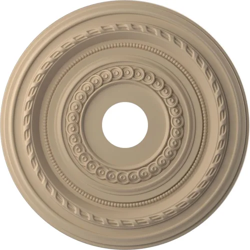 Vista 47 de Ekena Millwork CMP10CO Cole Medallón de techo de PVC termoformado (se adapta a toldos de hasta 4 1/4"), 10 "OD x 3 1/2" ID x 3/4" P