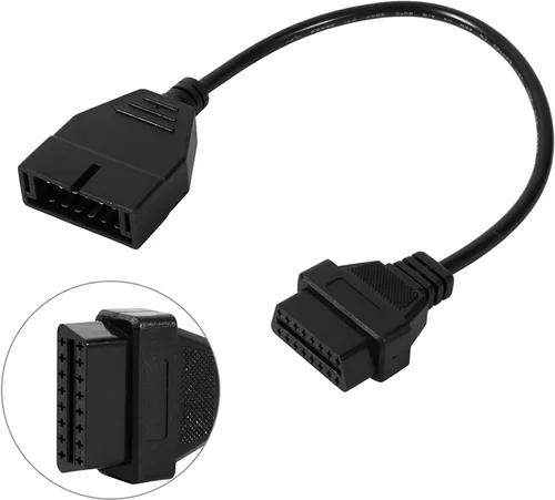 Vista 6 de Adaptador de diagnóstico OBD2 de 12 pines a 16 pines para herramientas de reparación automática de vehículos, adaptador de herramienta