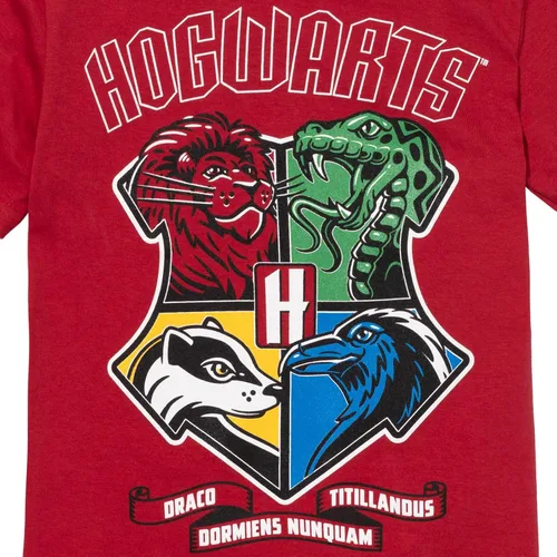 Vista 5 de Harry Potter Gryffindor Hufflepuff Ravenclaw Slytherin - Conjunto de pantalones cortos de camiseta