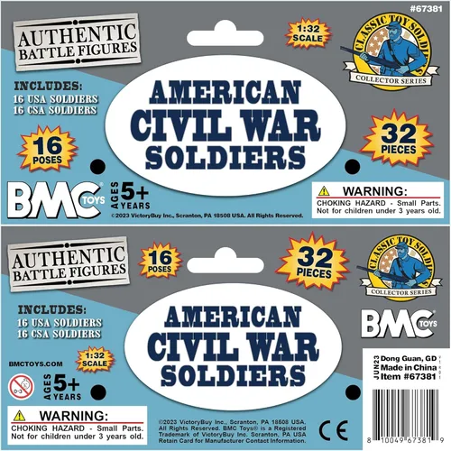 Vista 9 de BMC CTS American Civil War Plastic Army Men - 32 figuras de soldado azul y gris