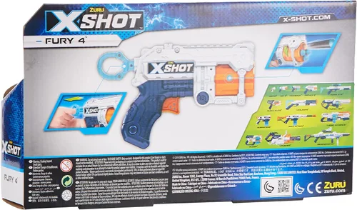 Vista 3 de X-Shot Excel Fury 4 - Lanzador de dardos de espuma (16 dardos) de ZURU