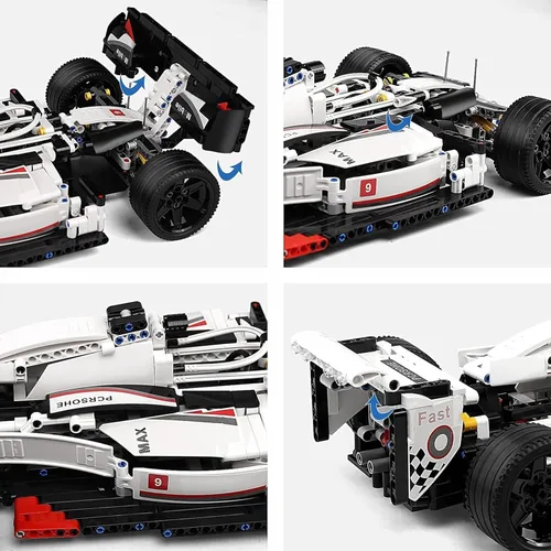 Vista 2 de Mould King 13117 Technik - Modelo de automóvil deportivo, kit de bloques de construcción de autos de carreras, juego coleccionable de 1235 piezas