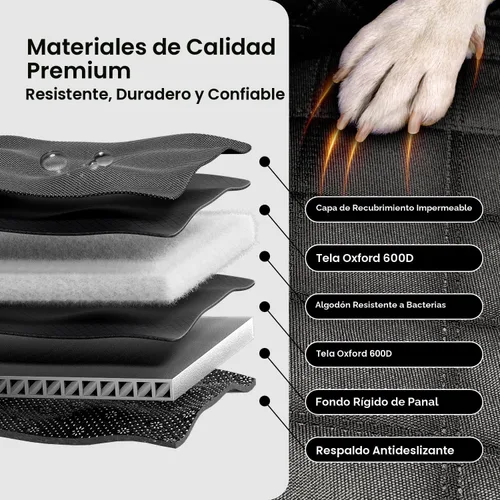 Vista 4 de REEVAA Funda de asiento de automóvil para perro para asiento trasero, hamaca de perro de fondo duro, extensor de cama para mascotas para 2-4 perros