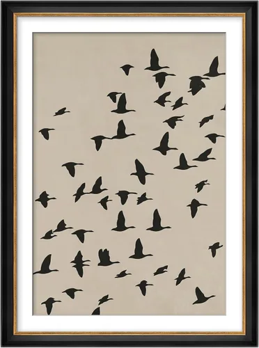 Vista 64 de MUDECOR Lienzo enmarcado prémium para pared, pinos nevados en bosque de invierno, ilustraciones modernas, arte contemporáneo, escénico, divertido