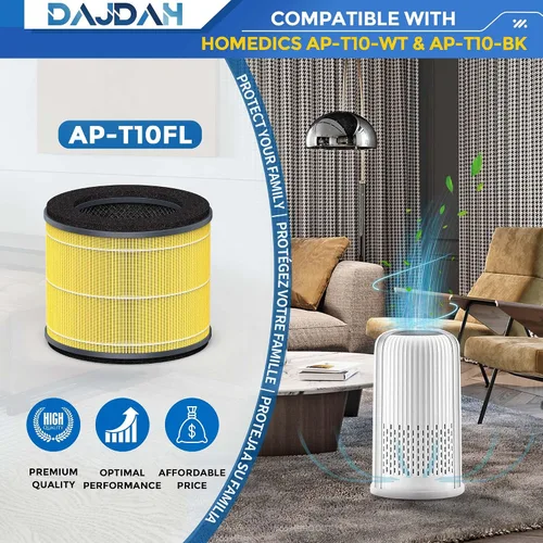 Vista 2 de [Alergia a mascotas] AP-T10-WT AP-T10FL Filtro de repuesto compatible con Homedics Filtro purificador de aire de repuesto para purificador de aire