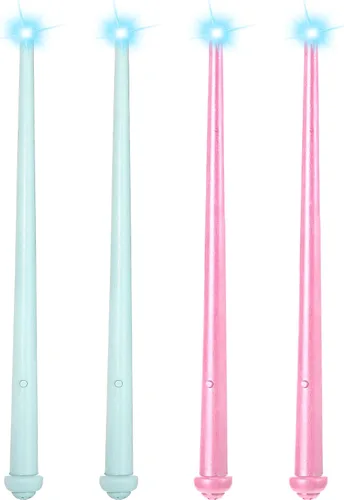 Vista 10 de Sumind 4 varitas mágicas iluminadas de princesa de hadas con sonido, varita de mago de bruja iluminadora, accesorio de disfraz para Navidad, fiesta