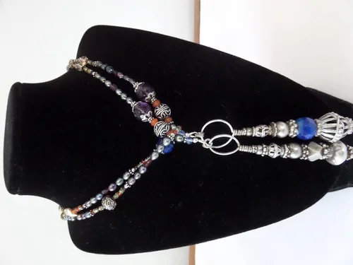 Vista 4 de Freshwater Pearl, Crystal Lariat Necklace