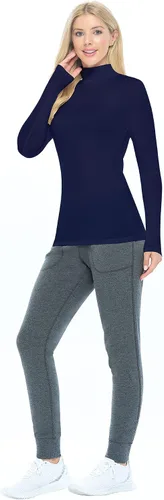 Vista 2 de Natural Uniforms Camiseta de manga larga con cuello alto falso para mujer