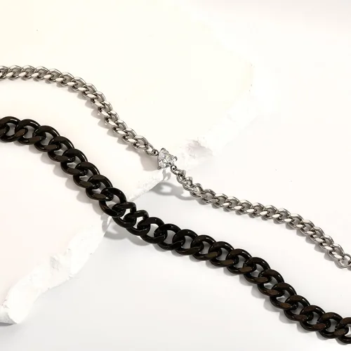 Vista 4 de Pulseras de cadena cubana a juego para parejas, regalos para novio, marido, alma gemela, novia, San Valentín, aniversario, cumpleaños, regalo