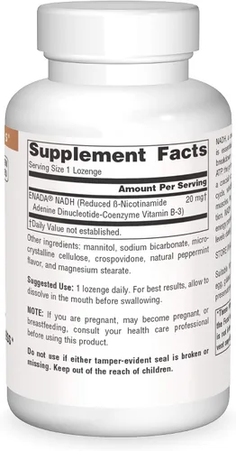 Vista 3 de Source Naturals NADH 20 mg, aumenta la energía y el estado de alerta mental*, 10 pastillas