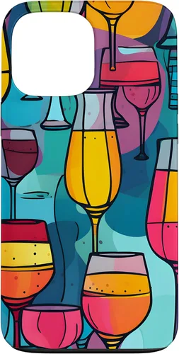 Vista 23 de Estuche de arte abstracto vibrante para copas de vino para iPhone 16