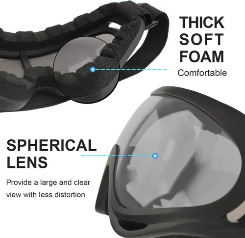 Vista 4 de LJDJ Gafas de motocicleta – Juego de 2 gafas – Dirt Bike ATV Motocross anti-UV ajustable para montar fuera de carretera protección combate táctico