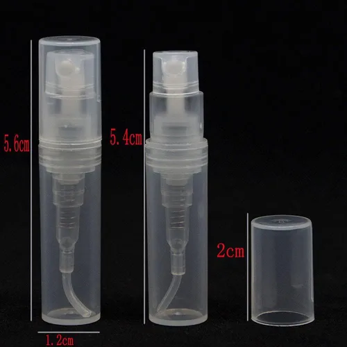 Vista 2 de 5 mini botellas de aerosol, 0.1 fl oz, 0.1 fl oz, 0.2 fl oz, botella de spray de plástico vacía de niebla fina, botella de perfume recargable