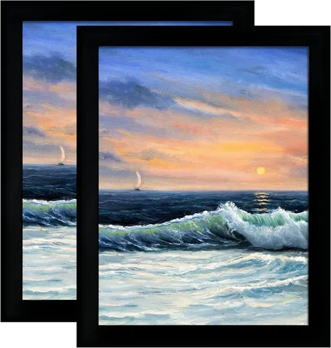 Vista 23 de LUCKYLIFE Marco de fotos de 8x10 pulgadas negro para montaje en pared o exhibición en mesa, paquete de 2